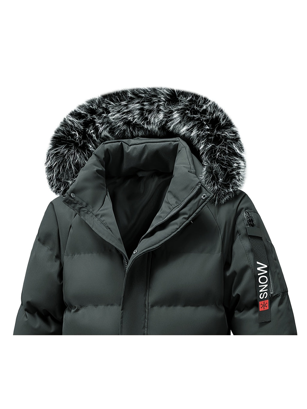 Manteau pour homme, à capuche, vert armée