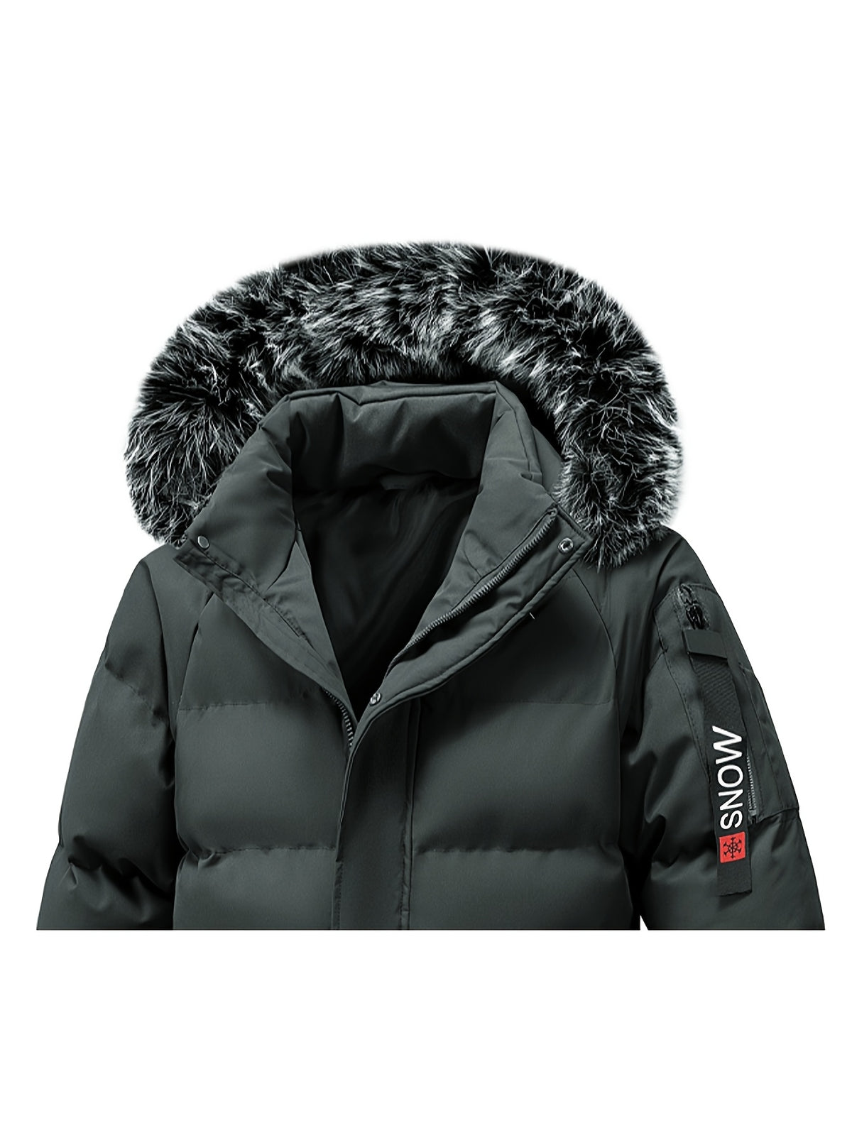 Manteau pour homme, à capuche, vert armée