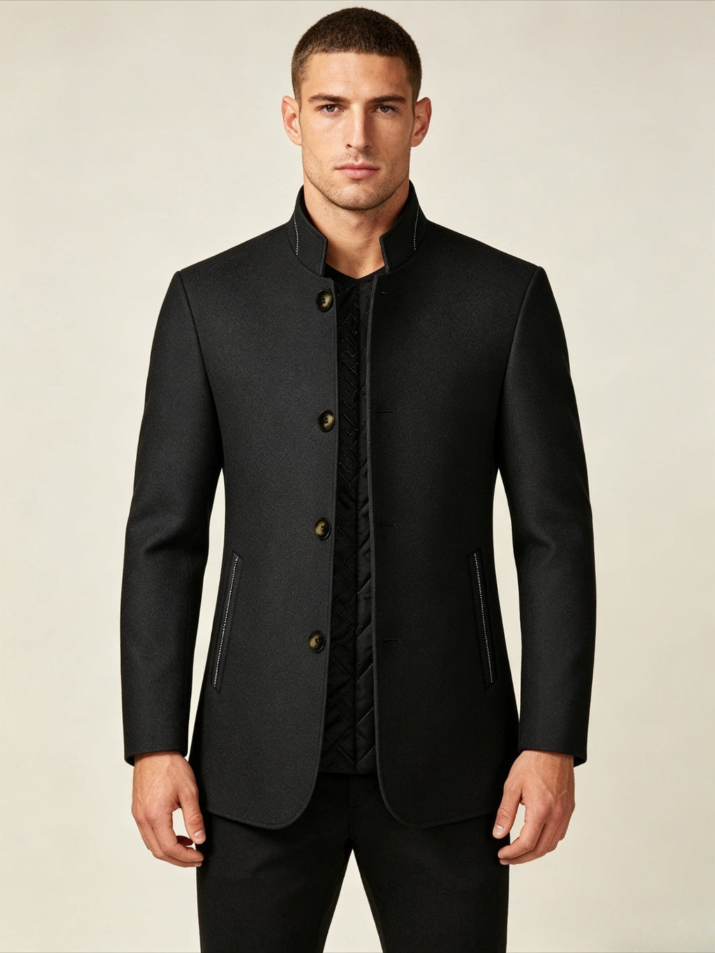 Veste en laine pour homme, 30 % laine, coupe-vent
