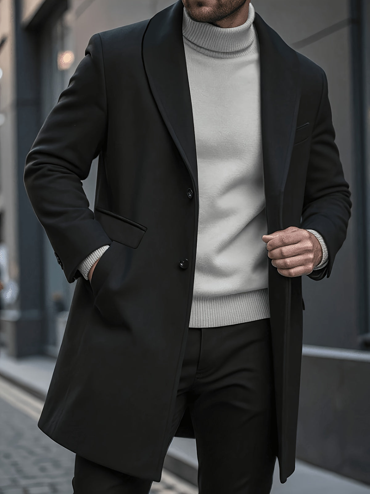 Trench pour homme, à revers, modele 3