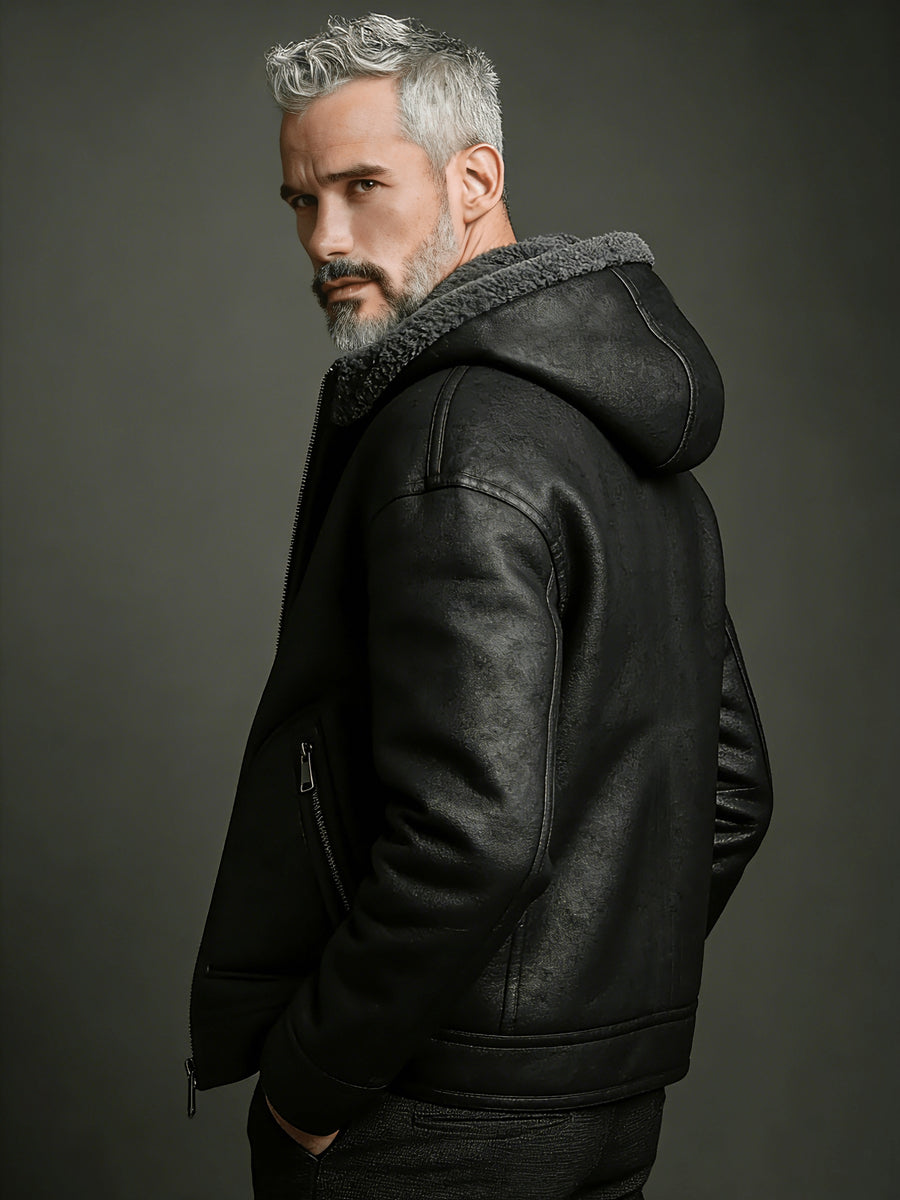Manteau en fausse fourrure long, velours, à capuche, photo 14