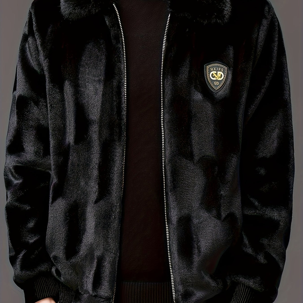 Manteau, à carreaux, à revers, noir, coloris noir, détail Image