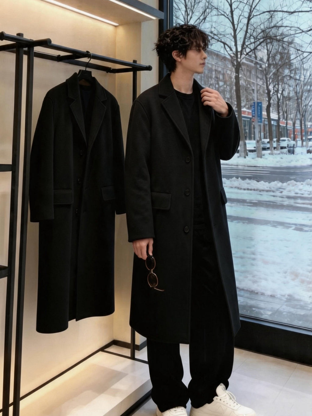 Trench pour homme, à revers, modele 8