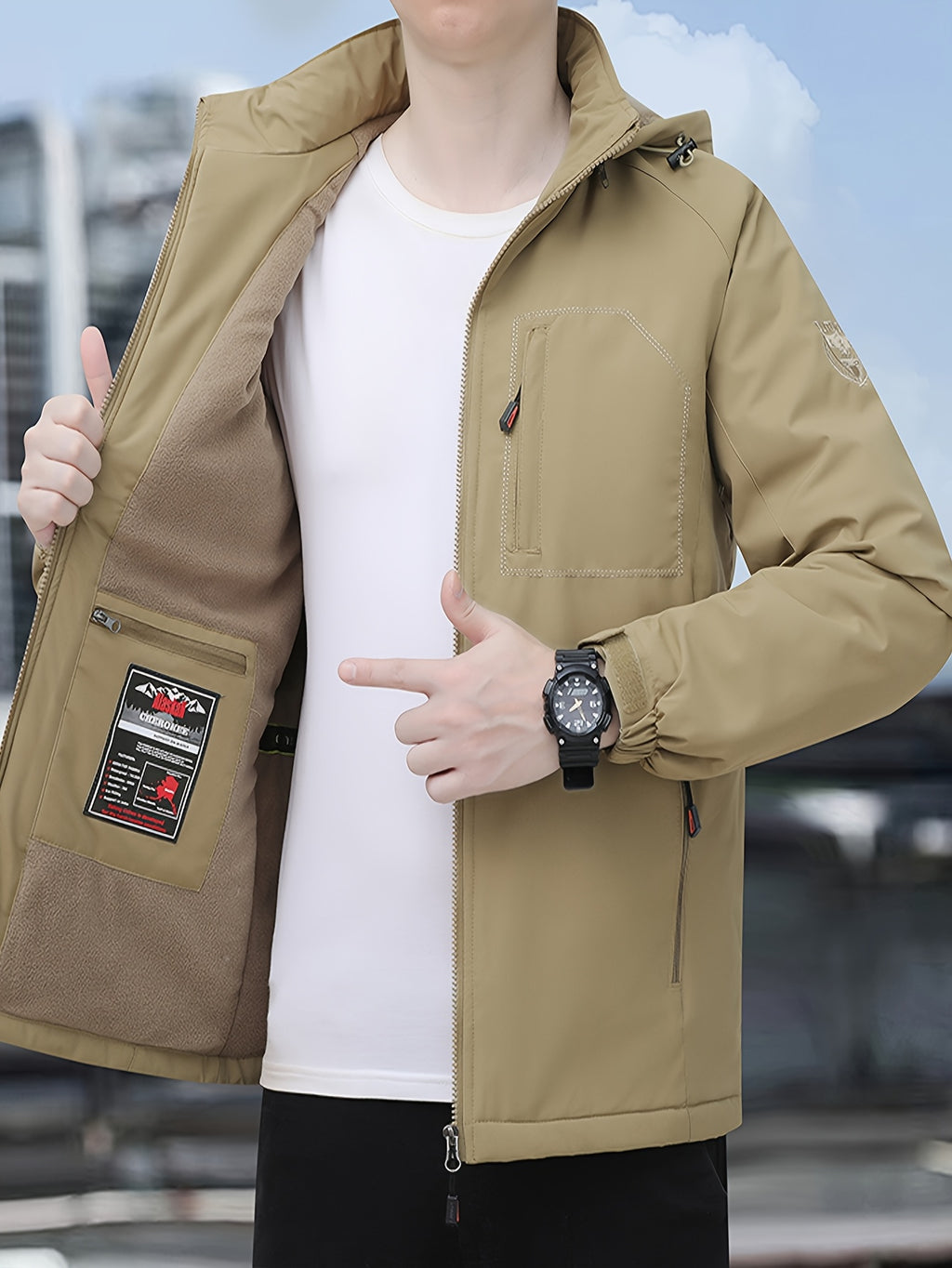 Veste matelassée pour homme, à capuche, bleu