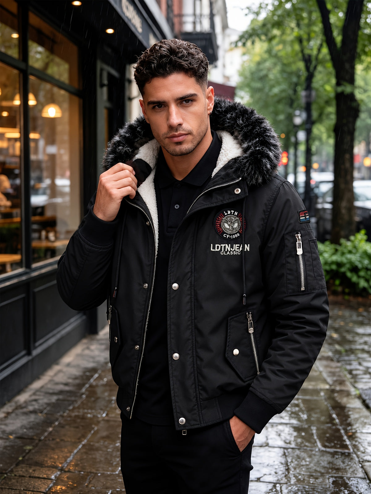 Veste pour homme, à capuche, bleu royal