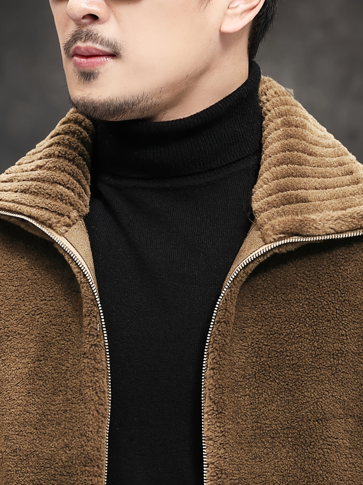 Veste en fausse fourrure pour homme, col montant, cinq coloris