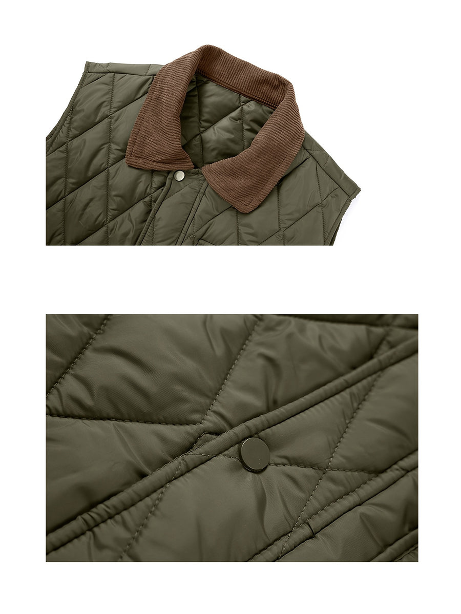 Manteau matelassé long, coupe-vent, à revers, photo 14