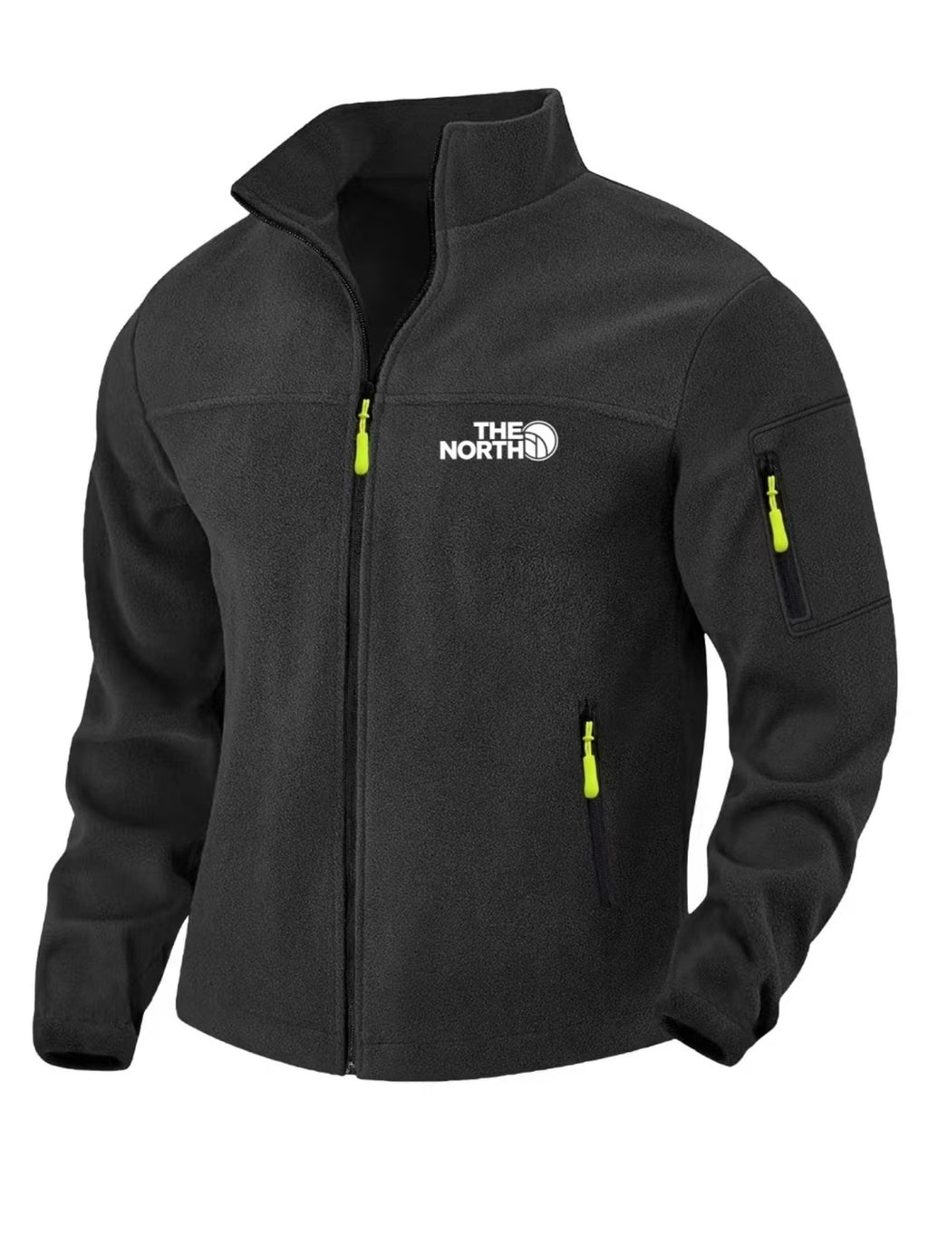 Veste pour homme, coupe-vent, à col montant, vert militaire
