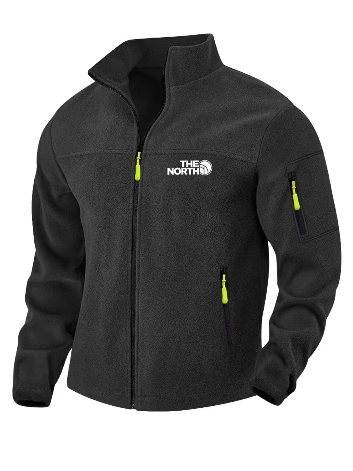 Veste pour homme, coupe-vent, à col montant, vert militaire