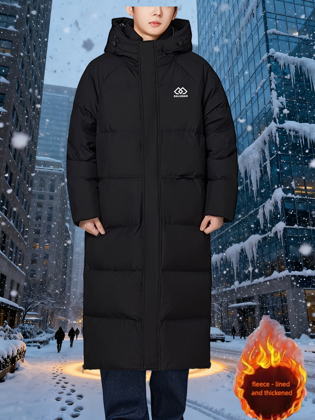 Doudoune matelassée pour homme, coupe-vent, à capuche