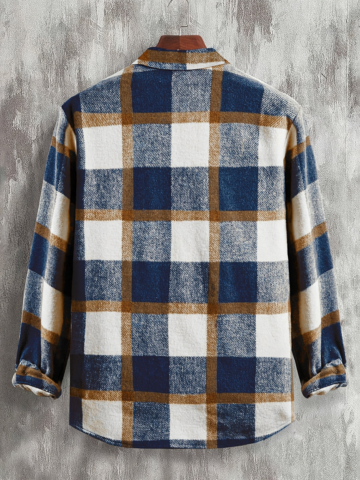 Veste long pour homme, à carreaux, à revers