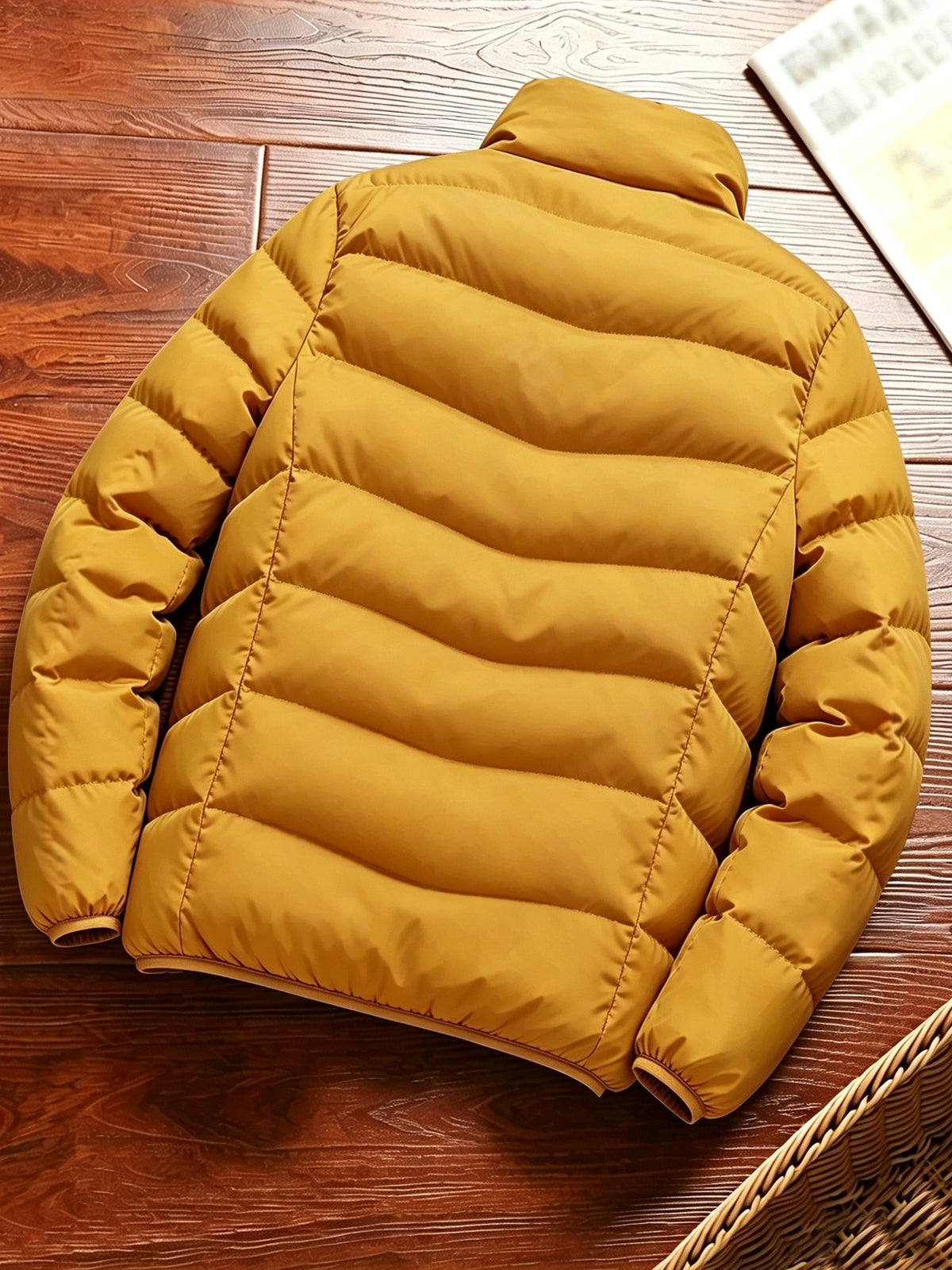 Veste long pour homme, à col montant, jaune