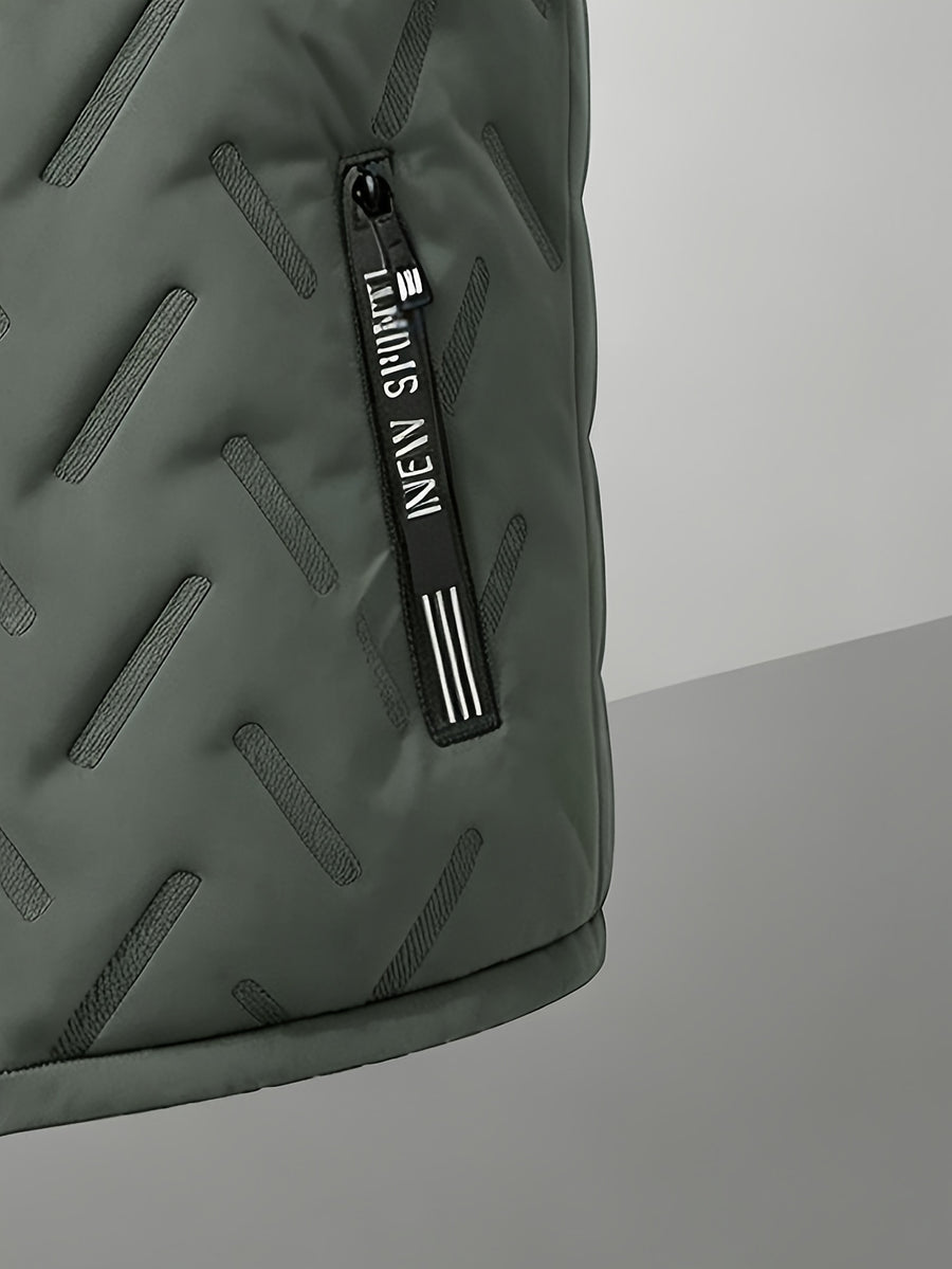 Veste, polaire, à col montant, marron foncé, détail du vêtement
