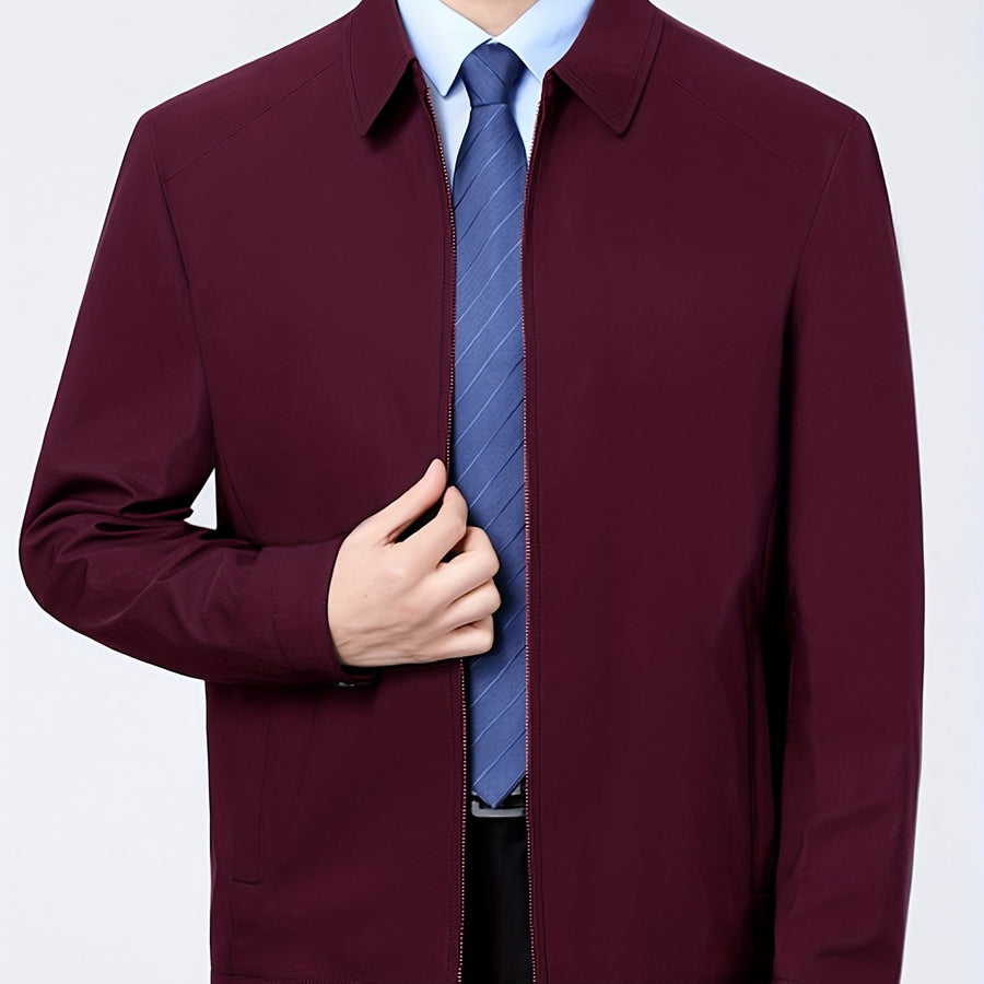 Veste, à revers, gris, coloris rouge foncé-a