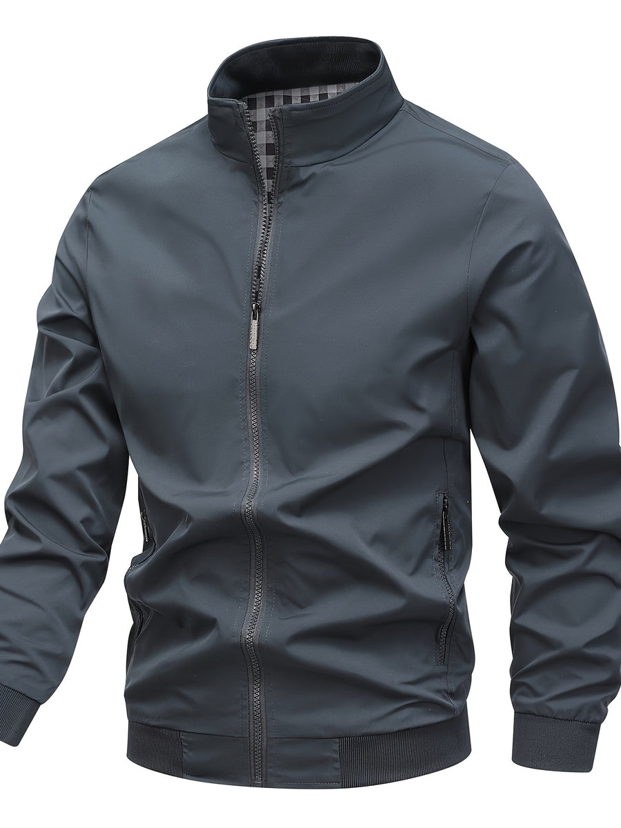 Veste, à carreaux, à col montant, noir, photo 23