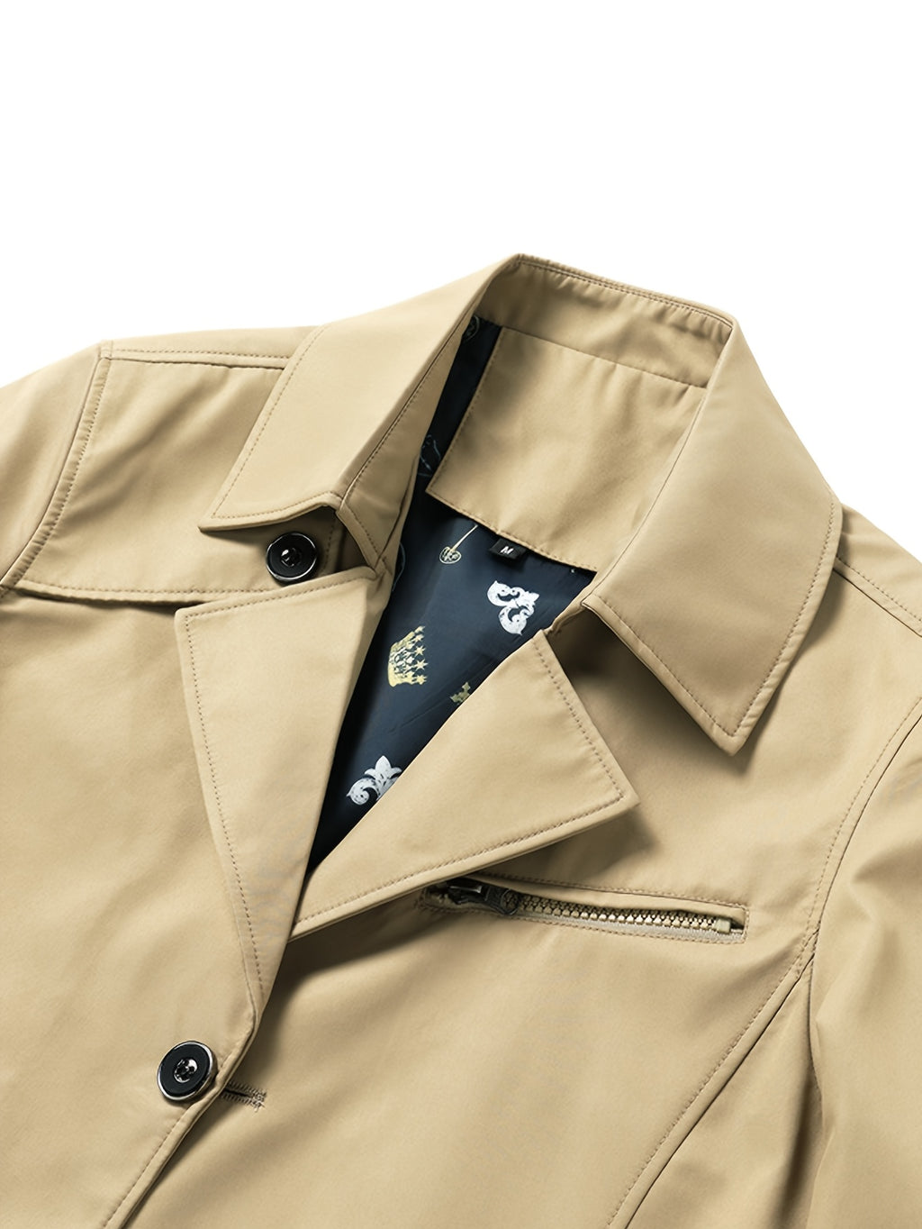 Trench pour homme, à revers, bleu foncé