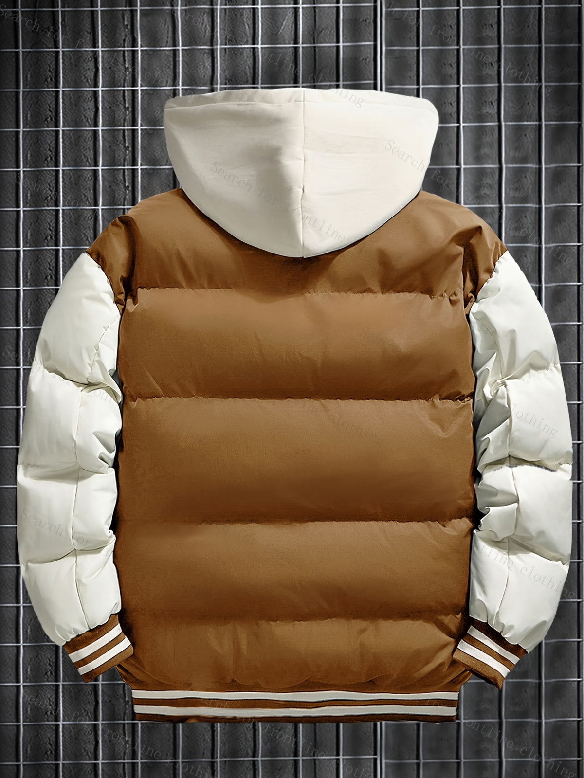 Veste courte à capuche hiver homme broderie complexe tendance marque épaissie costume pain chaud 5760L