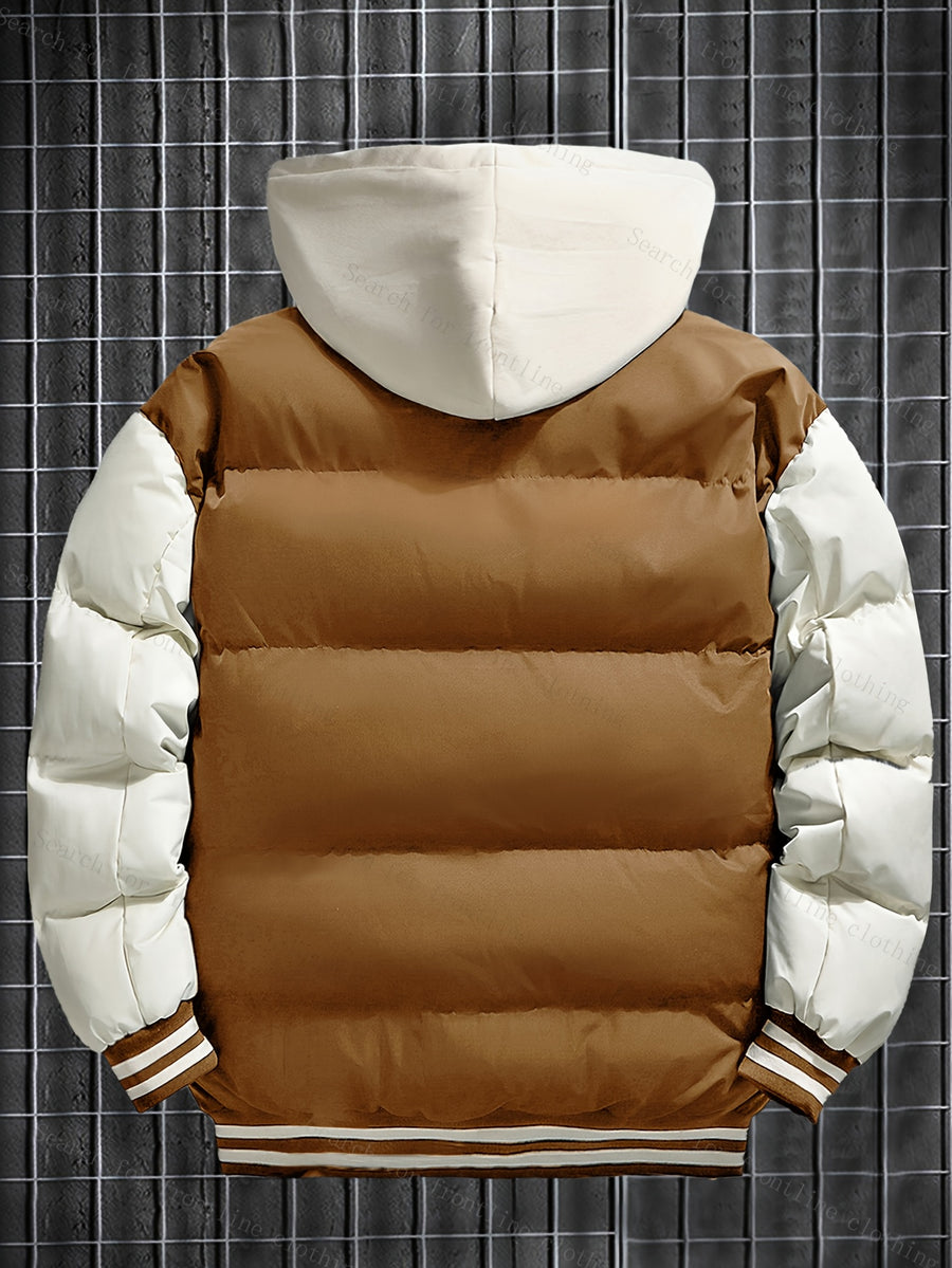 Veste courte à capuche hiver homme broderie complexe tendance marque épaissie costume pain chaud 5760L, photo 17