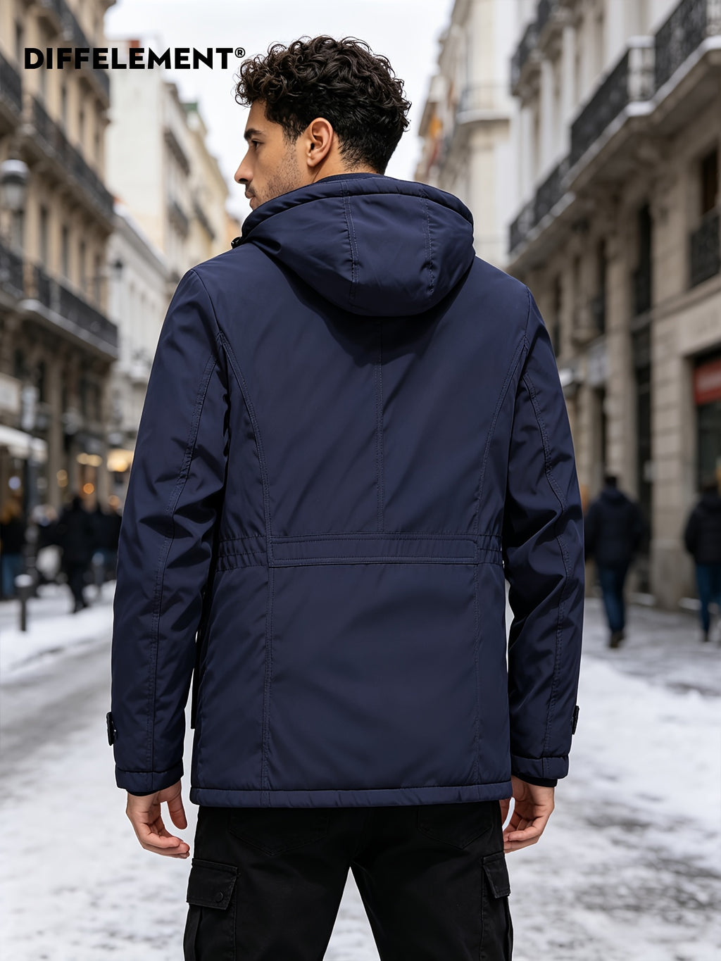 Parka matelassée pour homme, coupe-vent, à capuche