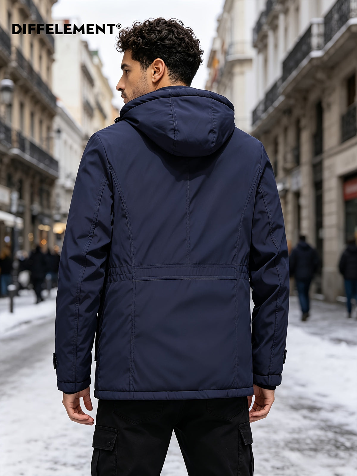 Parka matelassée pour homme, coupe-vent, à capuche