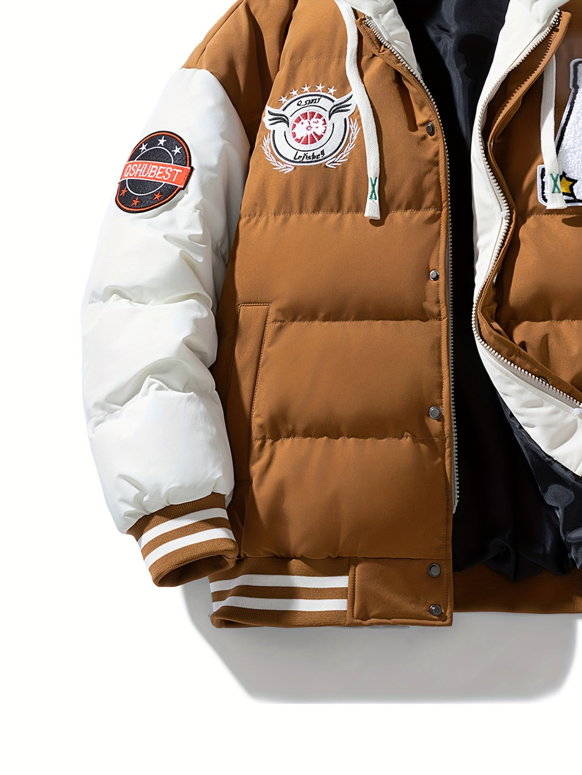 Veste long pour homme, à capuche, rouiller