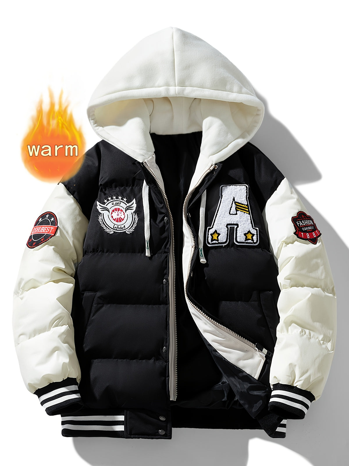 Veste long pour homme, à capuche, rouiller