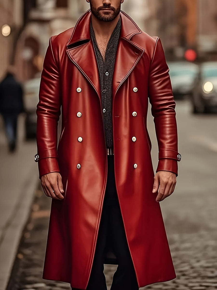 Manteau mi-long, à revers, noir, photo 5