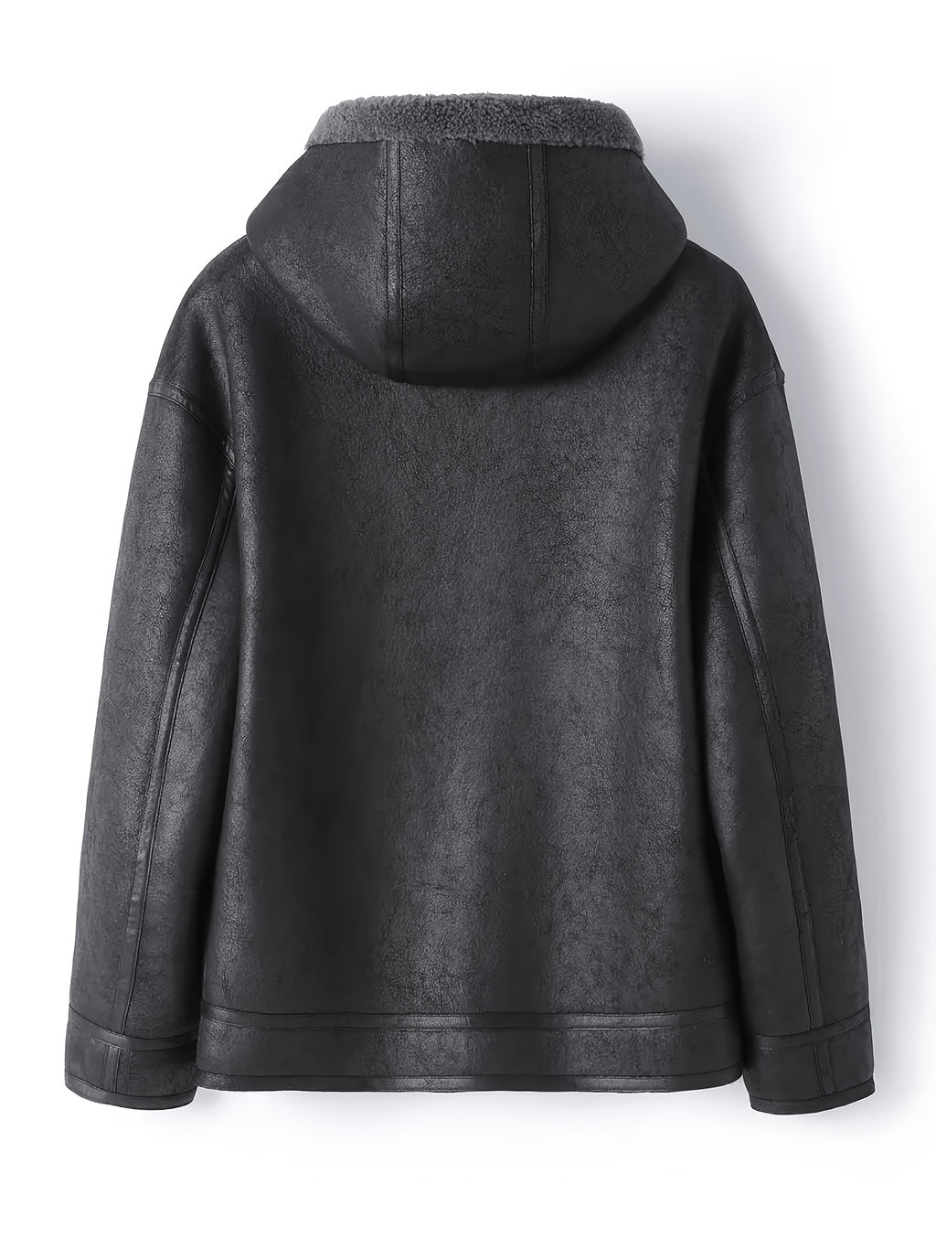 Manteau en fausse fourrure long pour homme, velours, à capuche