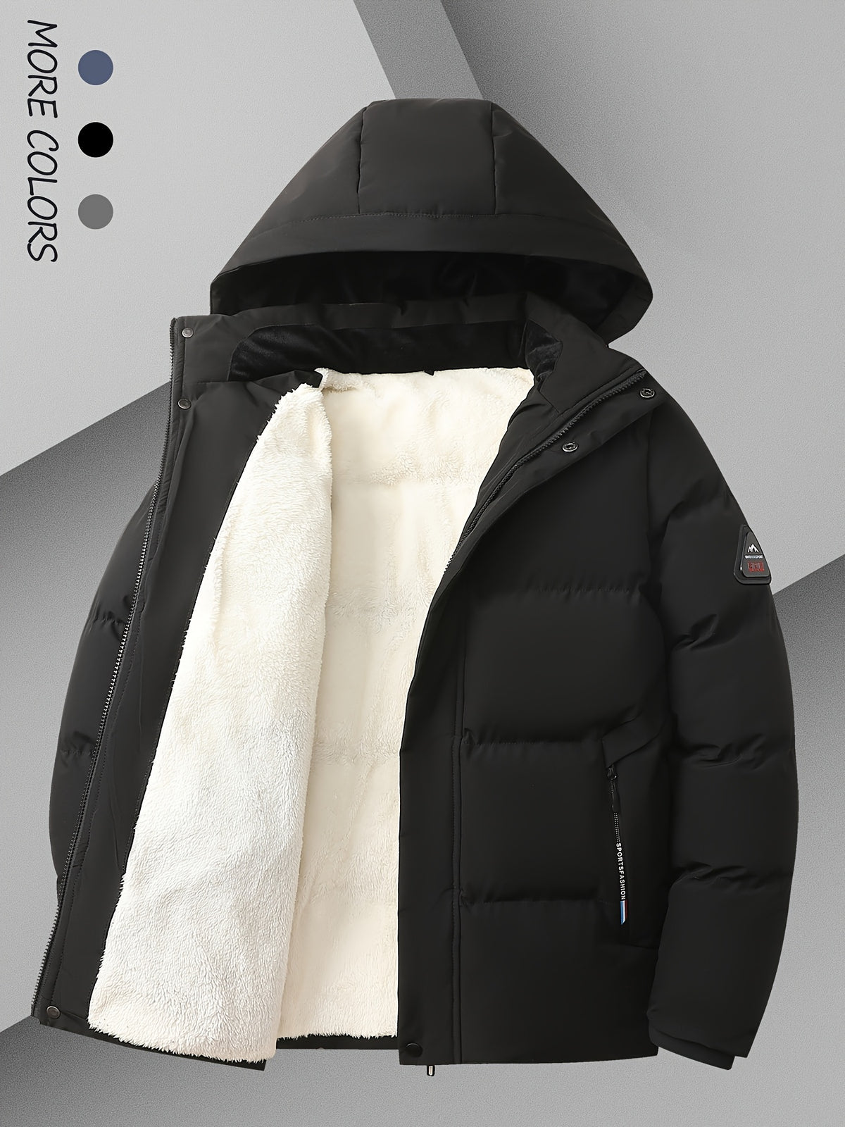 Manteau pour homme, velours, à capuche
