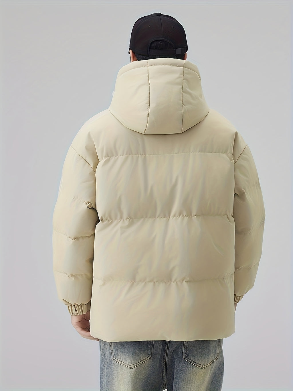 Manteau matelassé pour homme, à capuche, épi de blé jaune