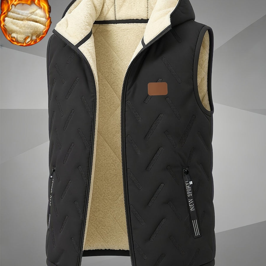 Veste, polaire, à col montant, marron foncé, coloris noir