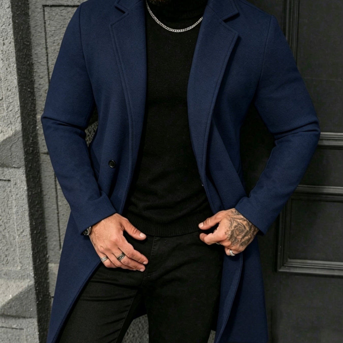 Trench, à revers, modele 4, coloris bleu marine Image