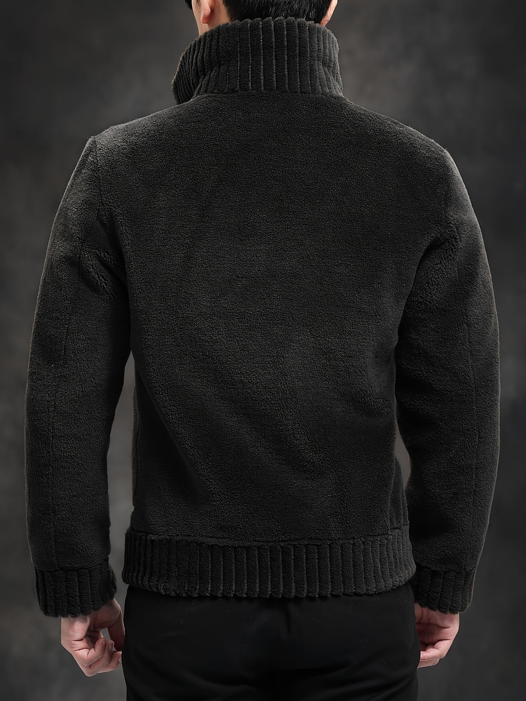 Veste en fausse fourrure pour homme, col montant, cinq coloris
