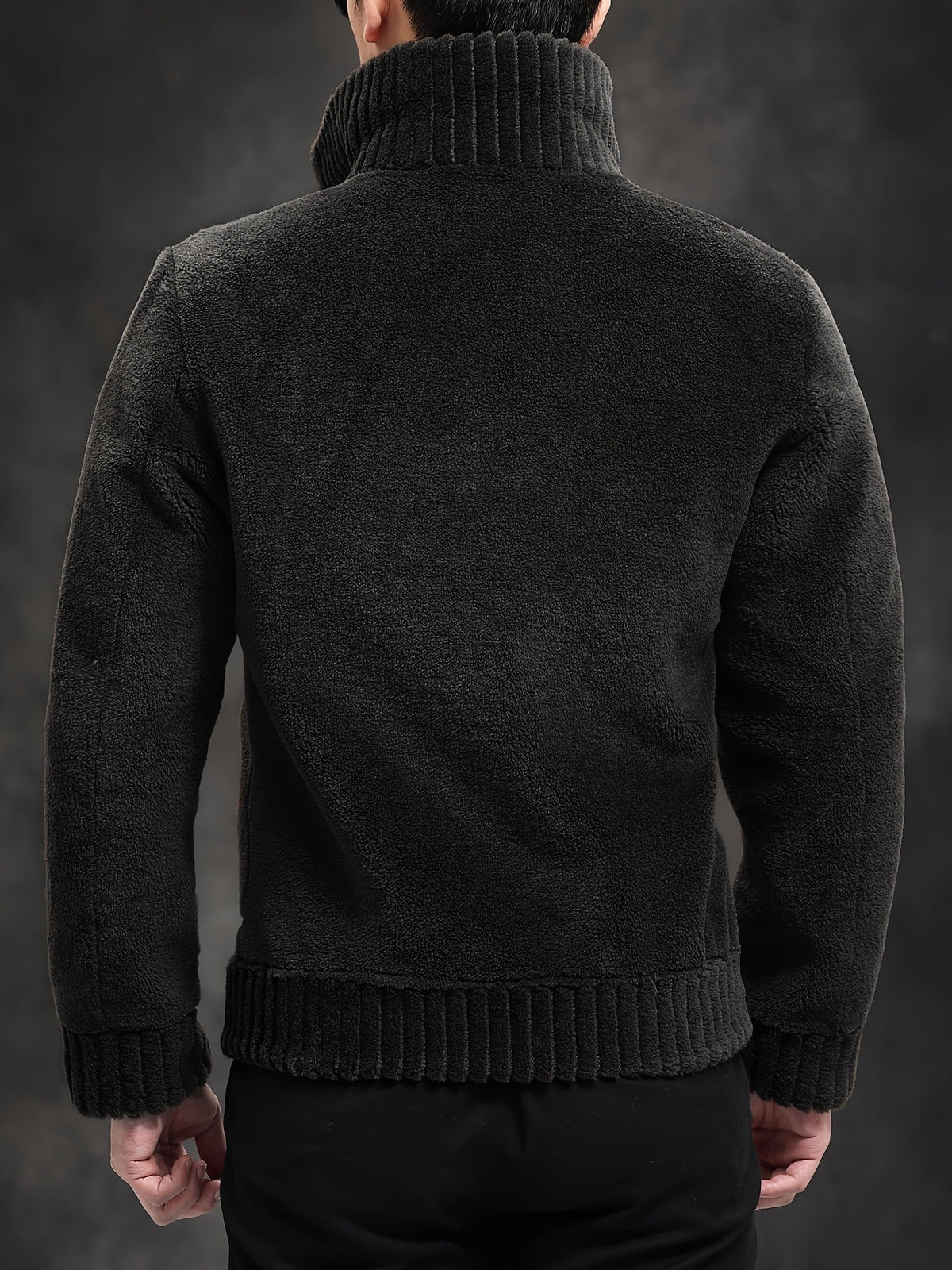 Veste en fausse fourrure pour homme, col montant, cinq coloris