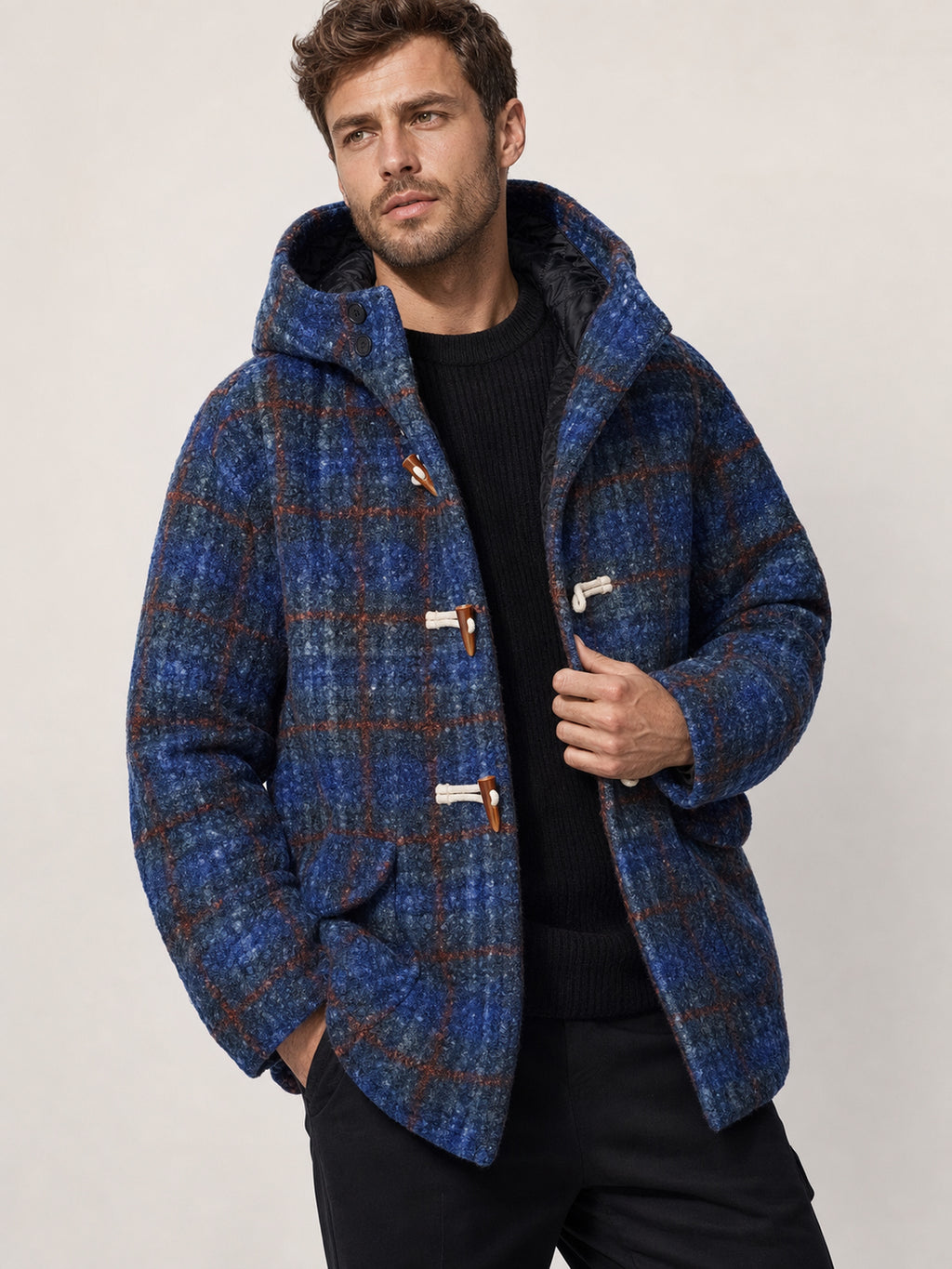 Veste pour homme, coupe-vent, à capuche, café