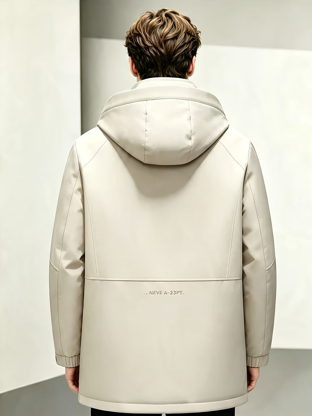 Manteau long pour homme, à capuche, café