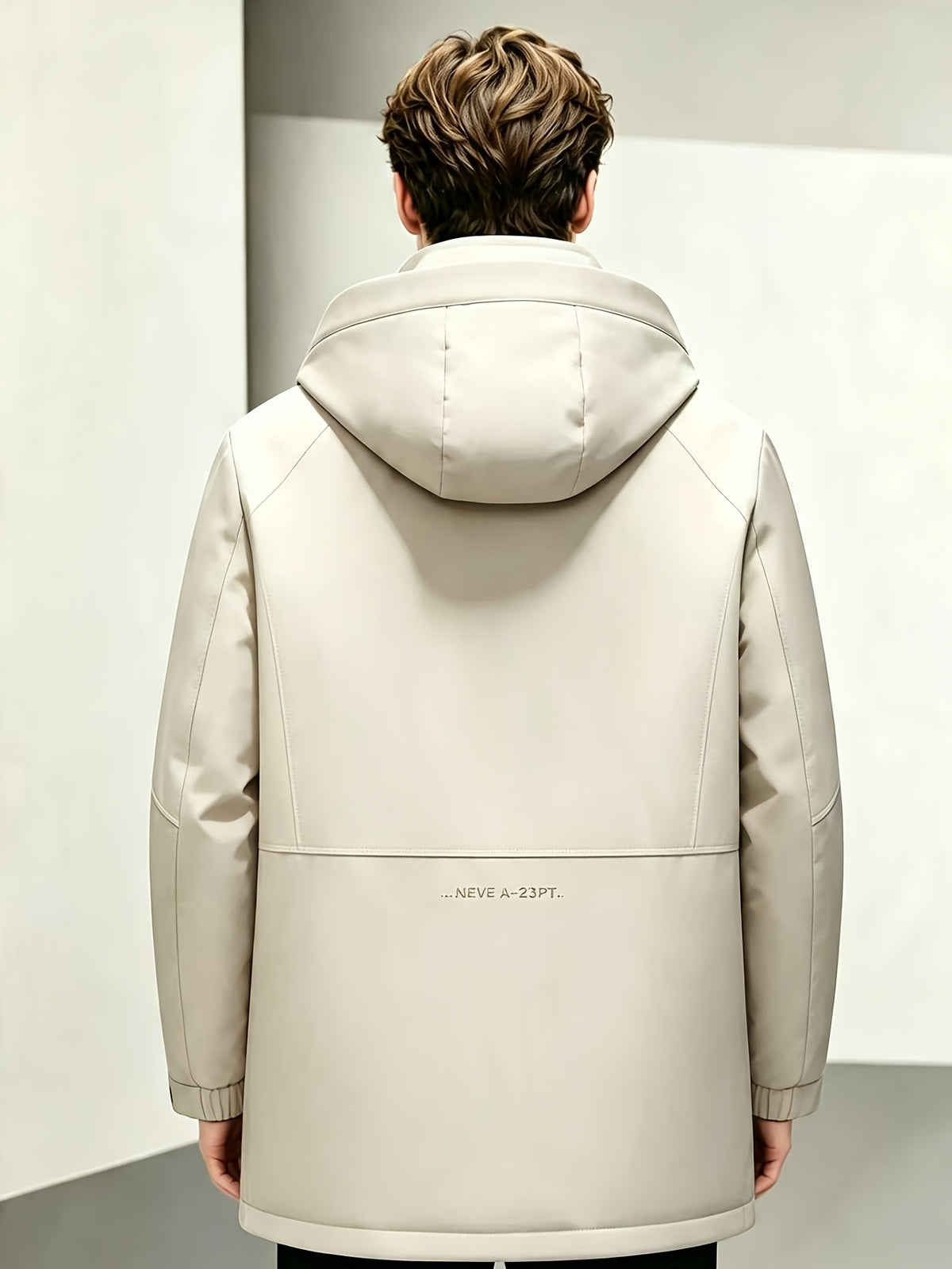 Manteau long pour homme, à capuche, café