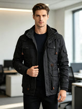 Veste, à revers, noir, détail du vêtement