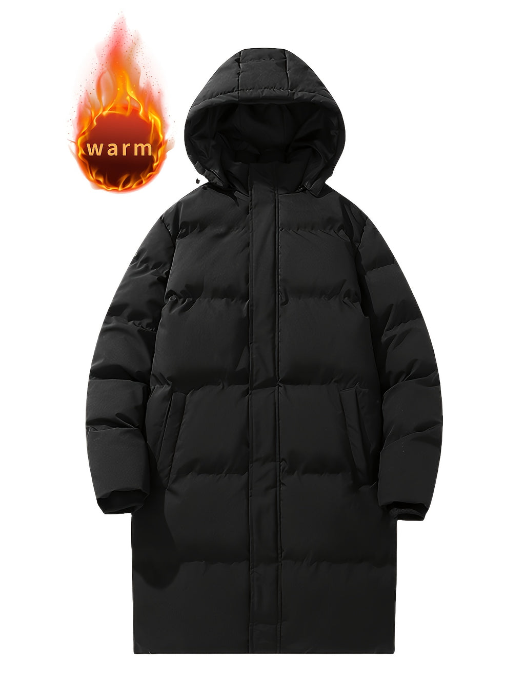 Manteau matelassé pour homme, à capuche, blanc ivoire