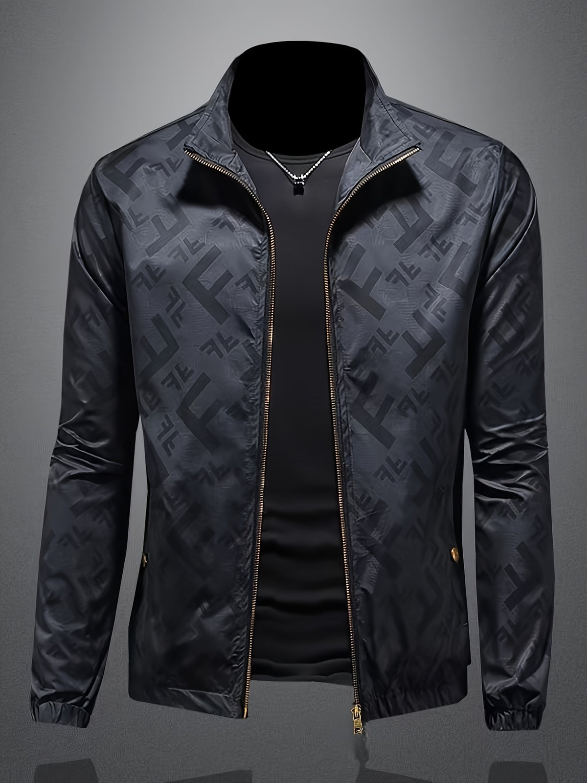 Veste pour homme, coupe-vent, à col montant, col montant