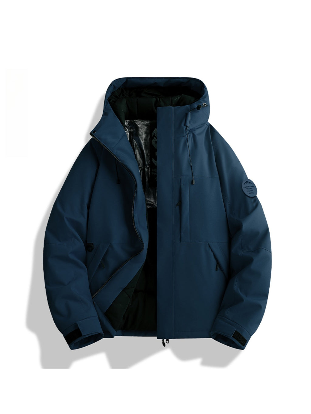 Manteau matelassé long pour homme, coupe-vent, à col montant
