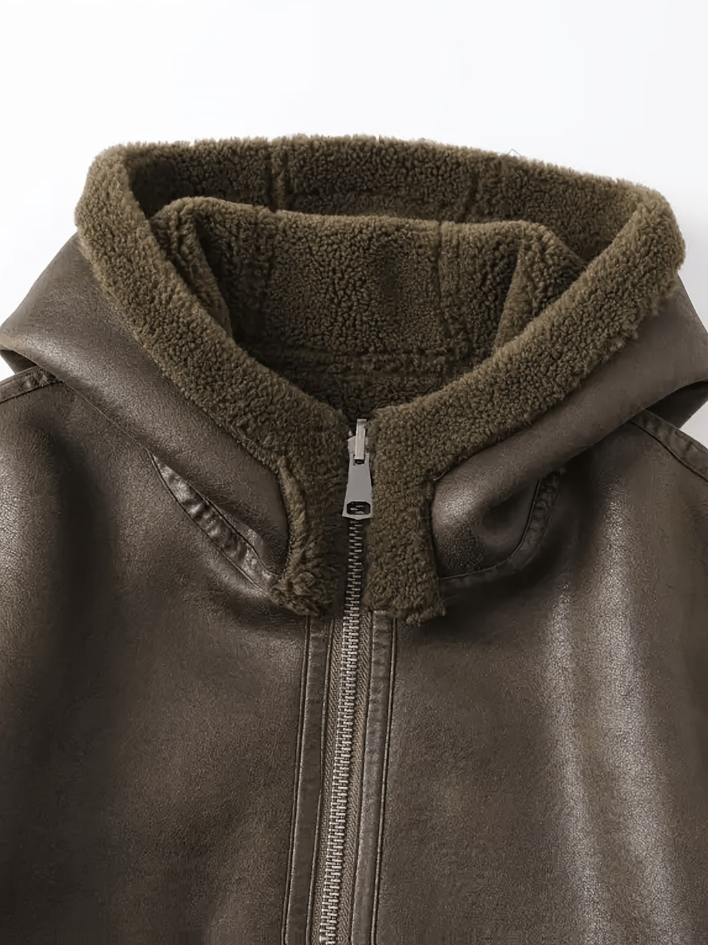 Manteau en fausse fourrure long pour homme, velours, à capuche