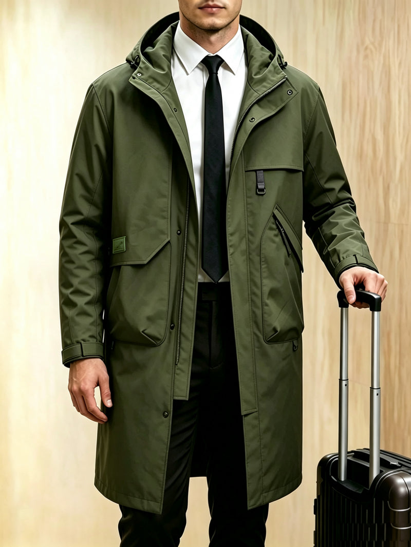 Veste pour homme, coupe-vent, à capuche, jaune