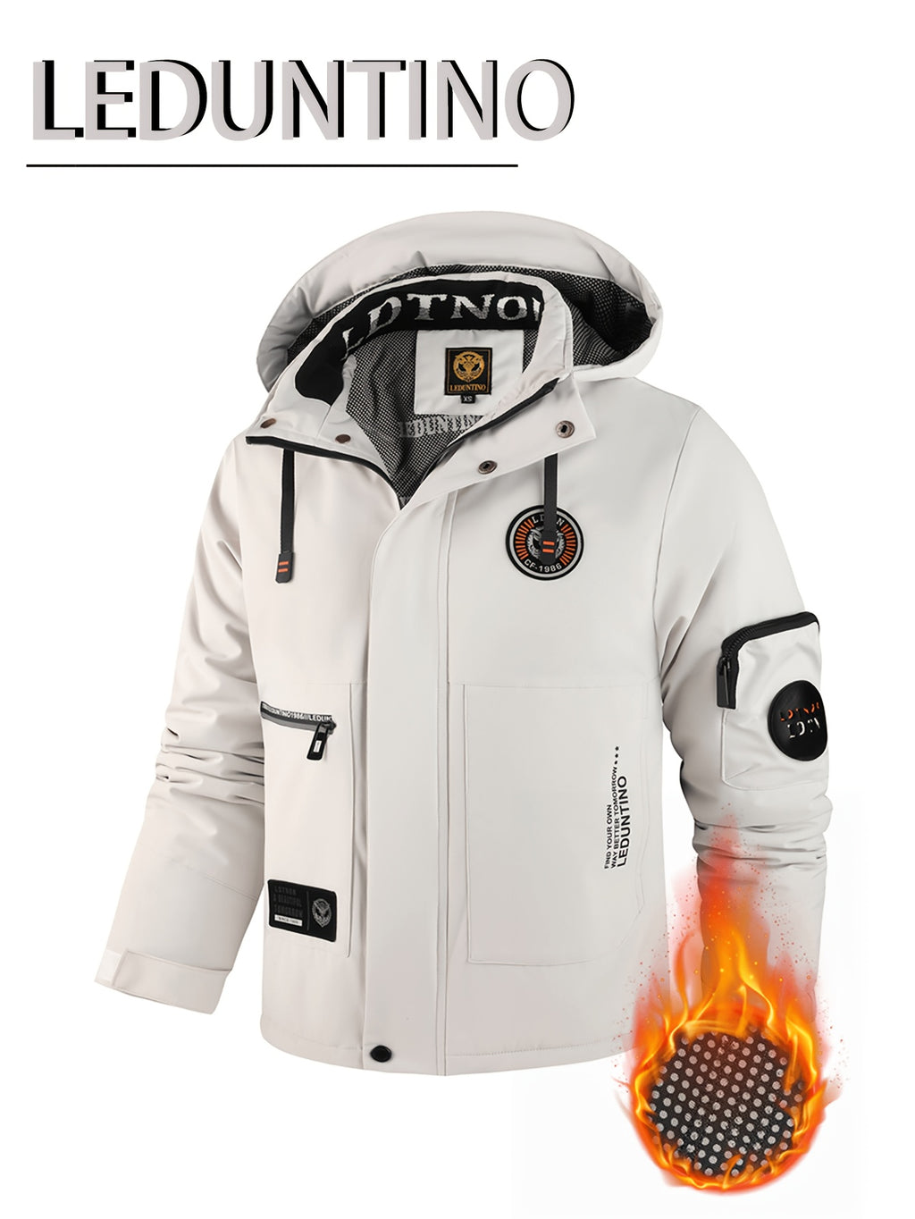 Veste pour homme, à capuche, blanc