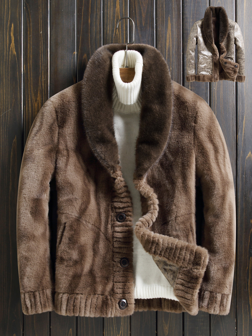 Veste en fausse fourrure longue, réversible, photo 9