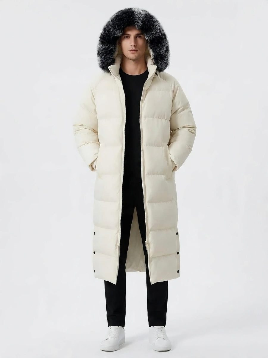 Manteau long, coupe-vent, à capuche