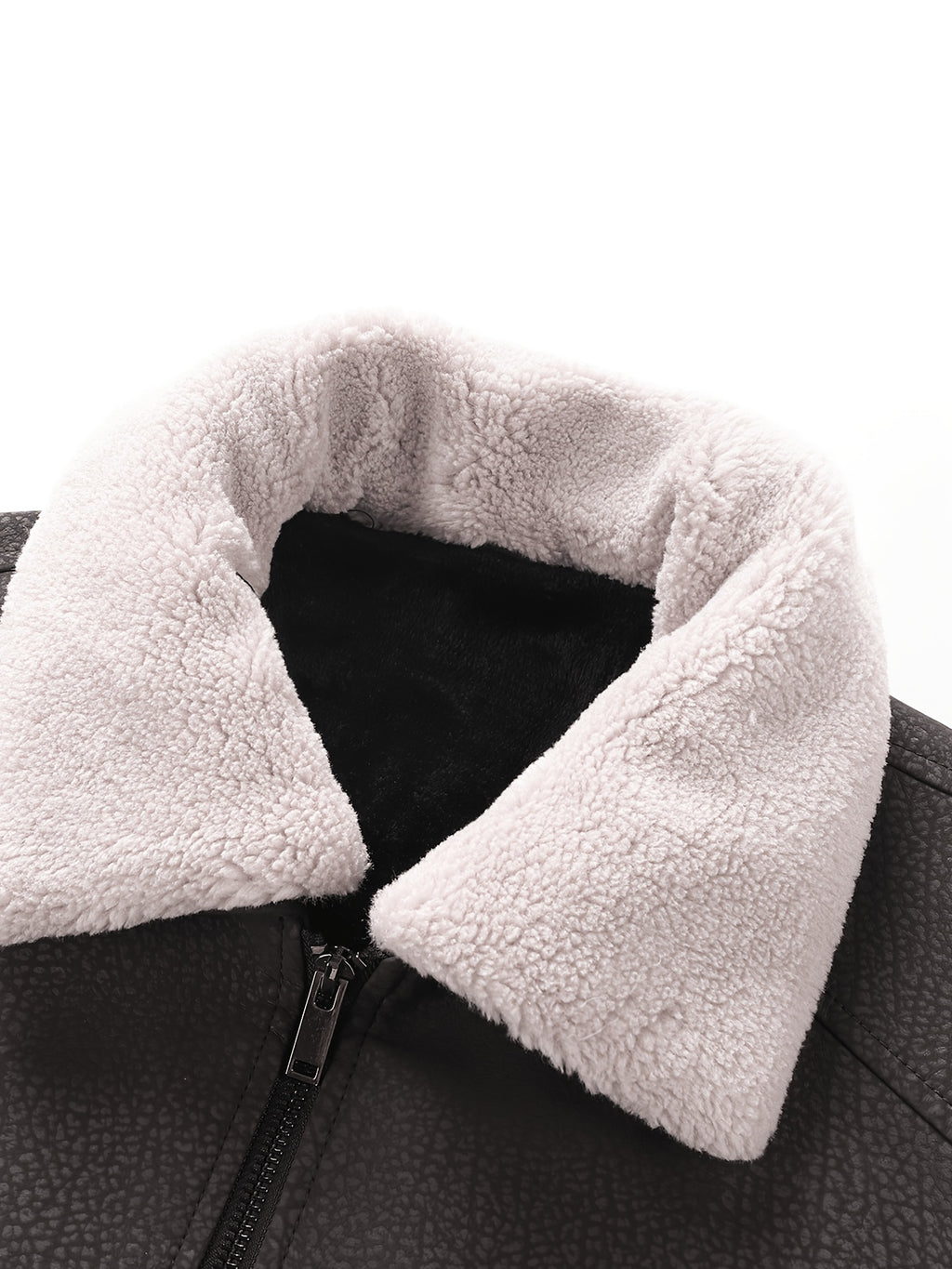 Veste en cuir PU, coupe-vent, à revers, photo 18