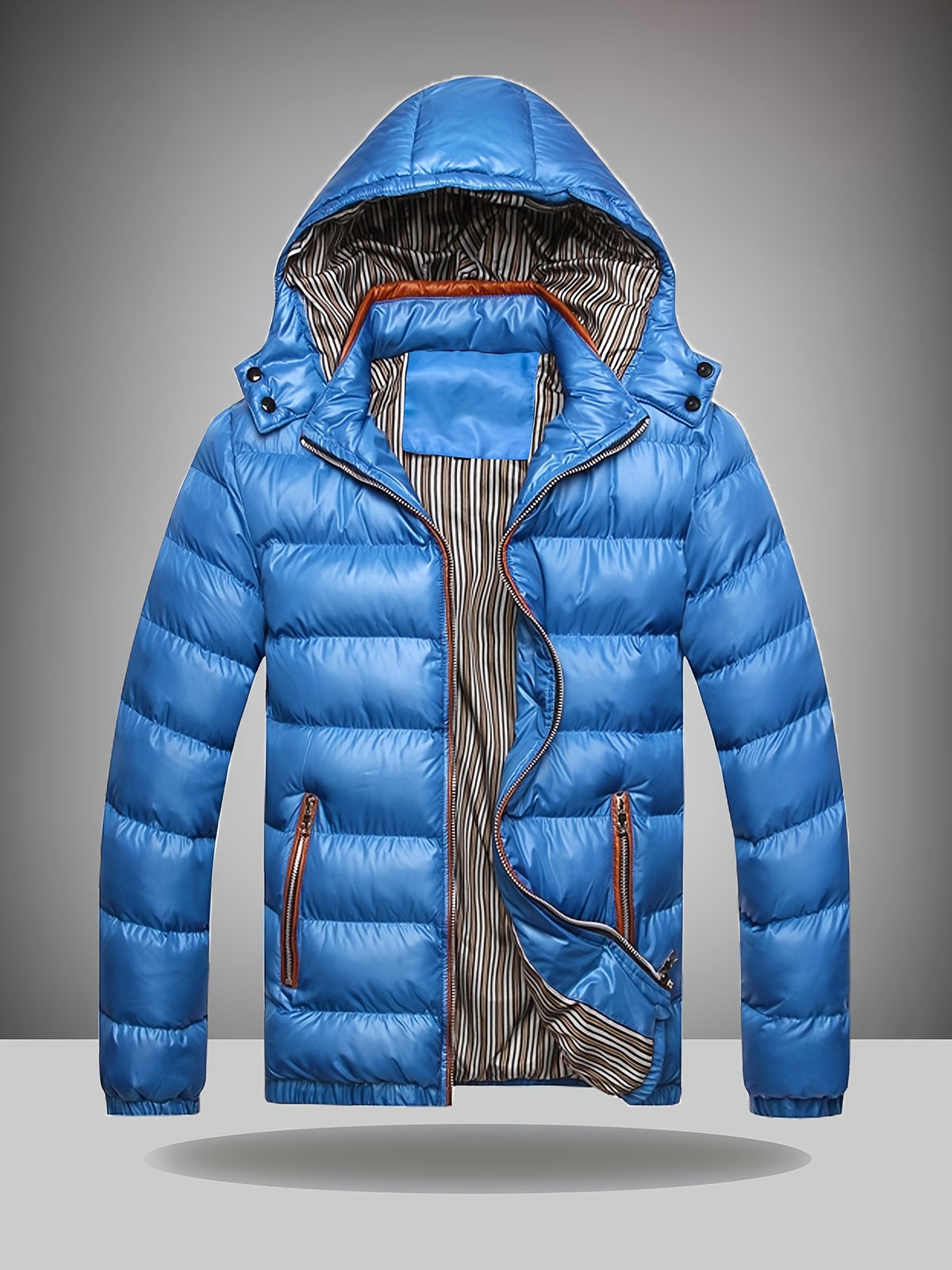 Manteau pour homme, à capuche, brun jaunâtre