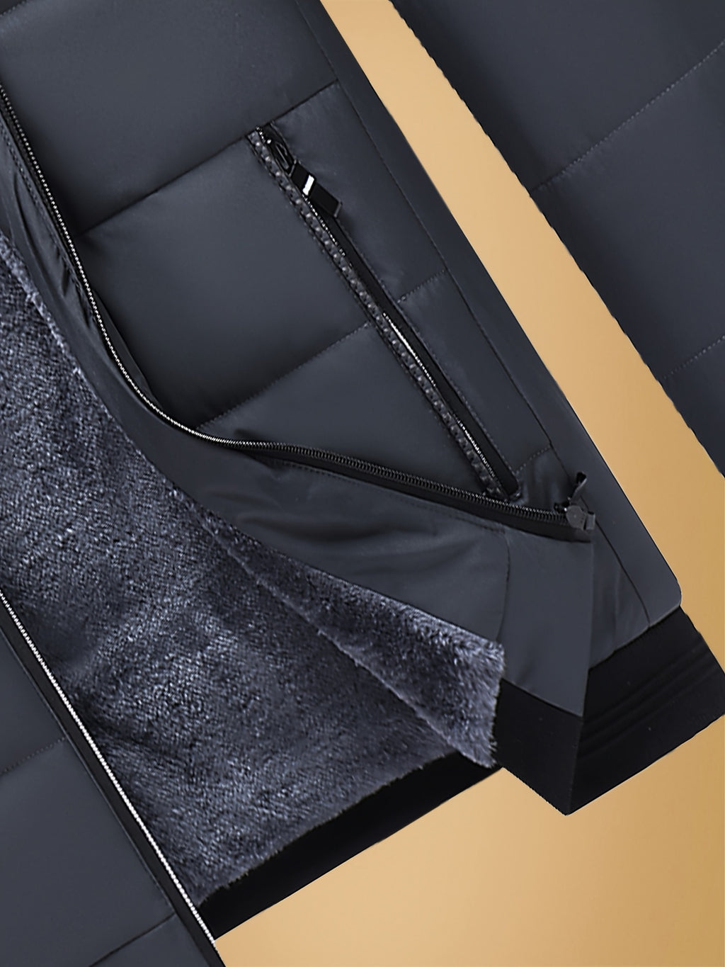 Veste matelassée pour homme, à col montant, noir