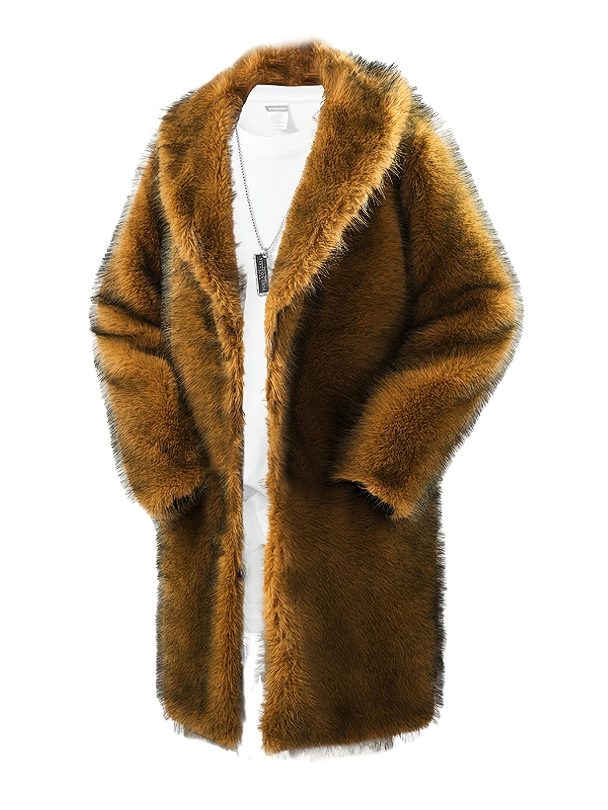 Manteau pour homme, à revers, brun